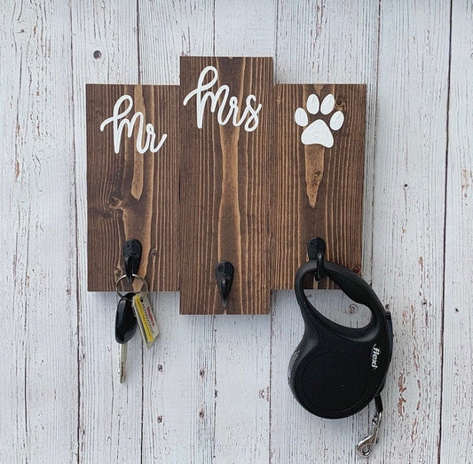 Mr and Mrs Wedding Gift | Bride, Groom and Dog Engagement Present | Unique Bridal Shower Gift Idea for a Couple