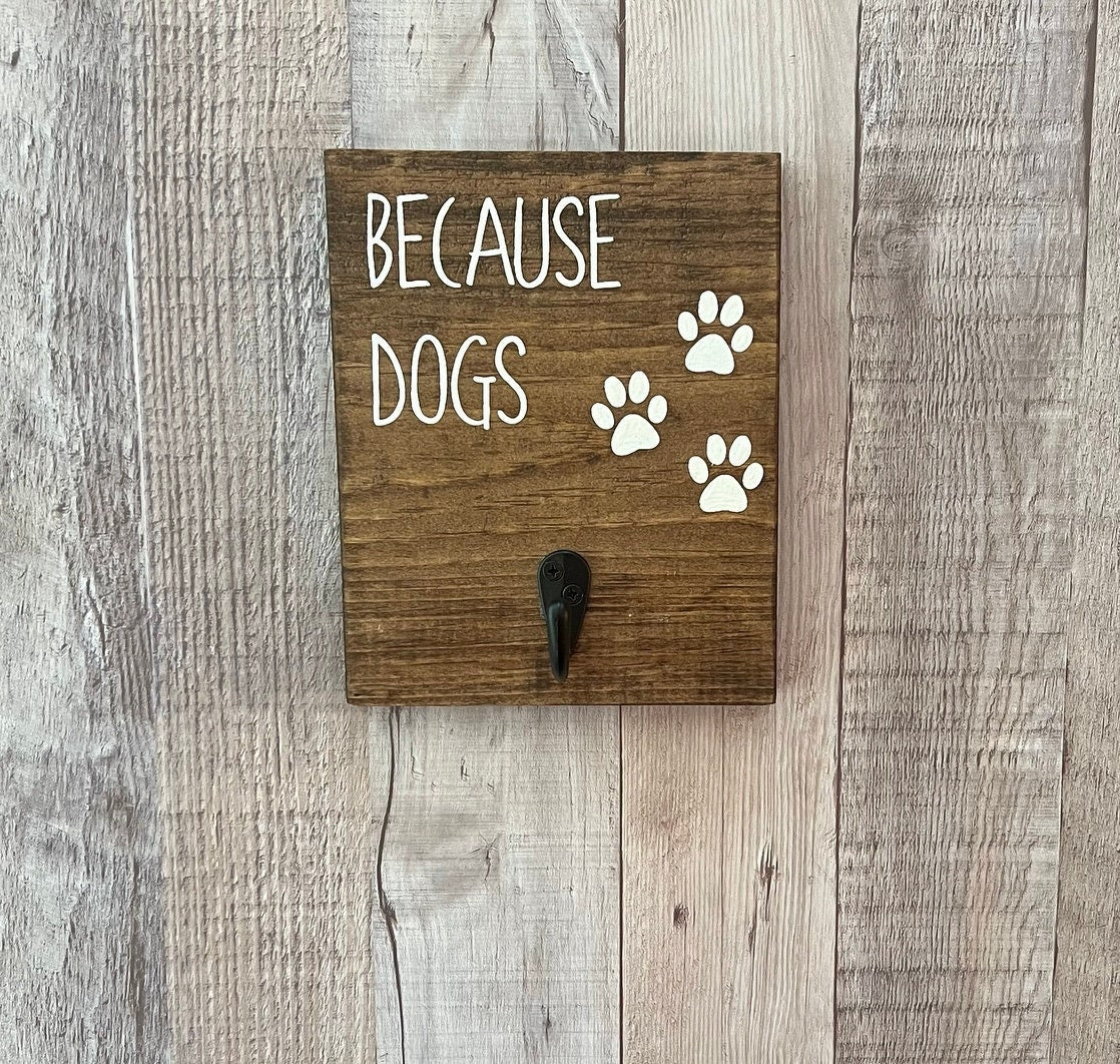 Because Dogs Lint Roller Holder | Funny Leash and Lint Roller Hook | Dog Hair Don't Care | Dog Lover Gift | Shed Happens