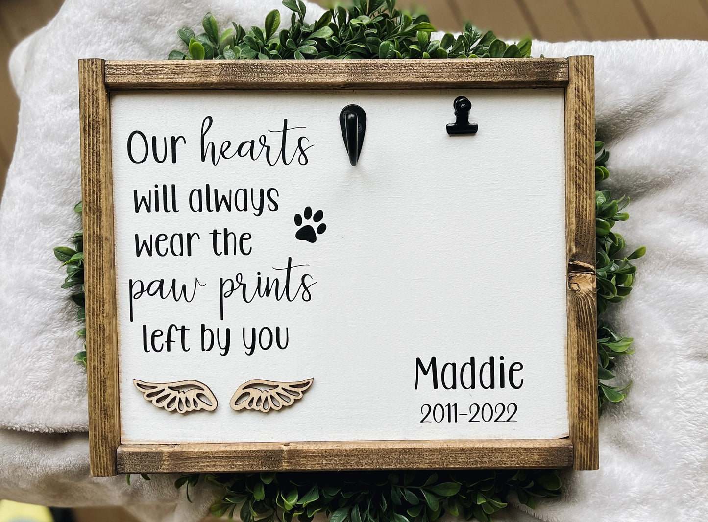 Custom Pet Memorial Keepsake | Dog Loss Gift | Cat Bereavement | Paw Prints Left By You | Dog Mom Sympathy Sign | Forever In My Heart