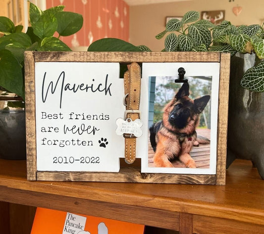 Pet Memorial | Personalized Dog Collar Holder | Loss of Dog | Pet Sympathy Gift | Rainbow Bridge Sign | Best Friends are Never Forgotten