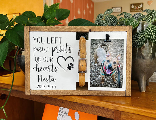 Personalized Pet Memorial Gift, You Left Paw Prints On Our Hearts, Custom Dog Remembrance Sign, Pet Loss Sympathy Plaque